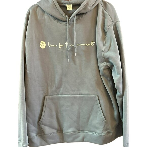 Dune Blue  "Live For The Moment" Hoodie Travel Explore Graphic XL Polyester - Picture 3 of 3